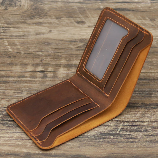 Simple stylish men's wallet handmade from genuine leather