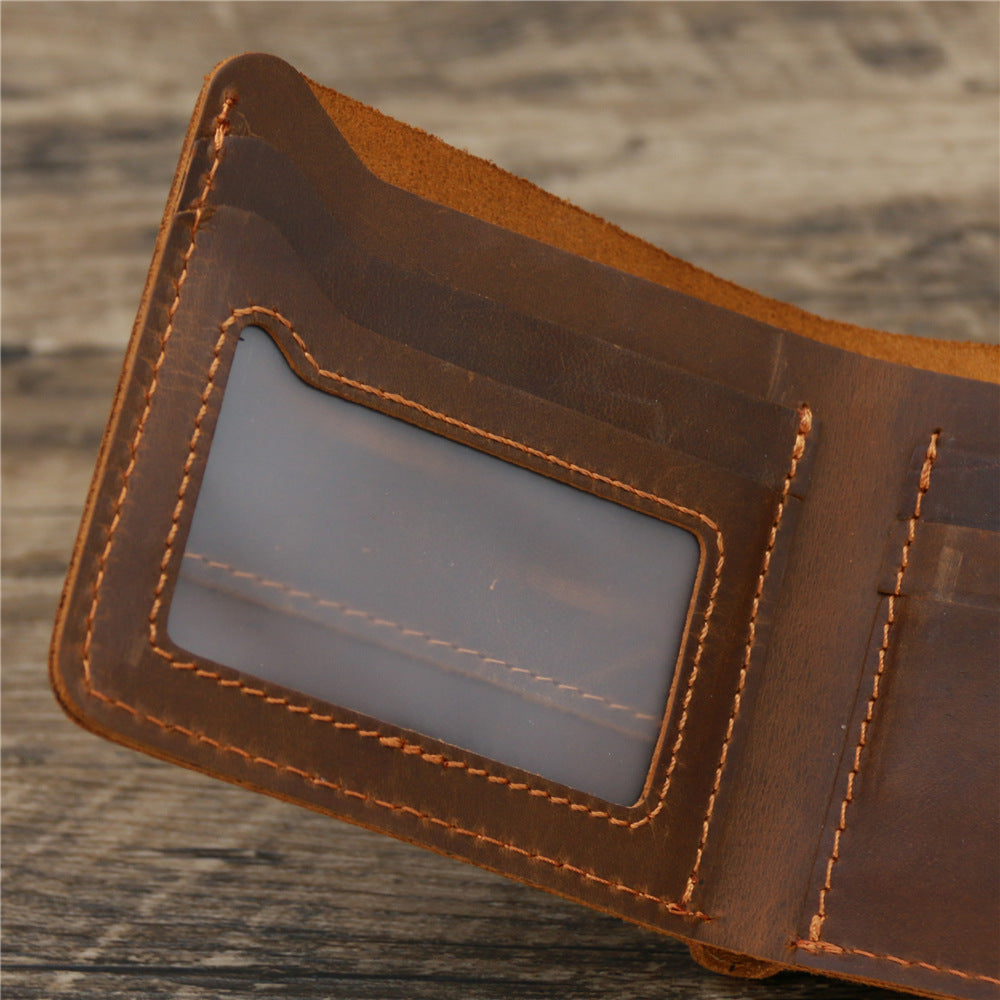 Simple stylish men's wallet handmade from genuine leather